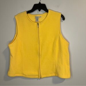 L.L. Bean Yellow Full Zip Fleece Vest Vintage